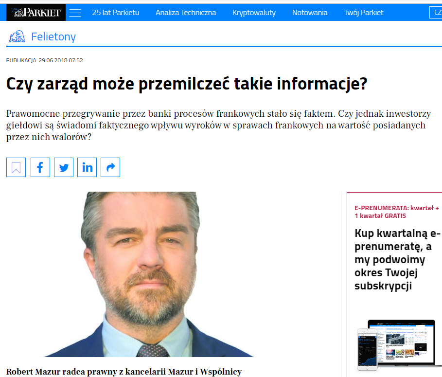 Czy zarząd może przemilczeć takie informacje?